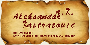 Aleksandar Kastratović vizit kartica